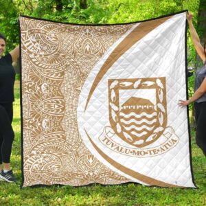 Tuvalu Coat Of Arms Polynesian Premium Quilt  Circle Style  03 J2  Quilt